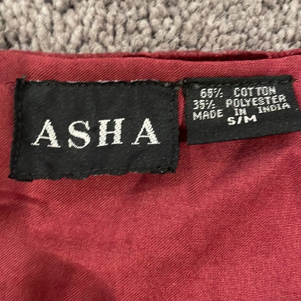 Asha Vintage Crushed Velvet Jacket Embroidered Mirrored Size Small Medium - Picture 2 of 12